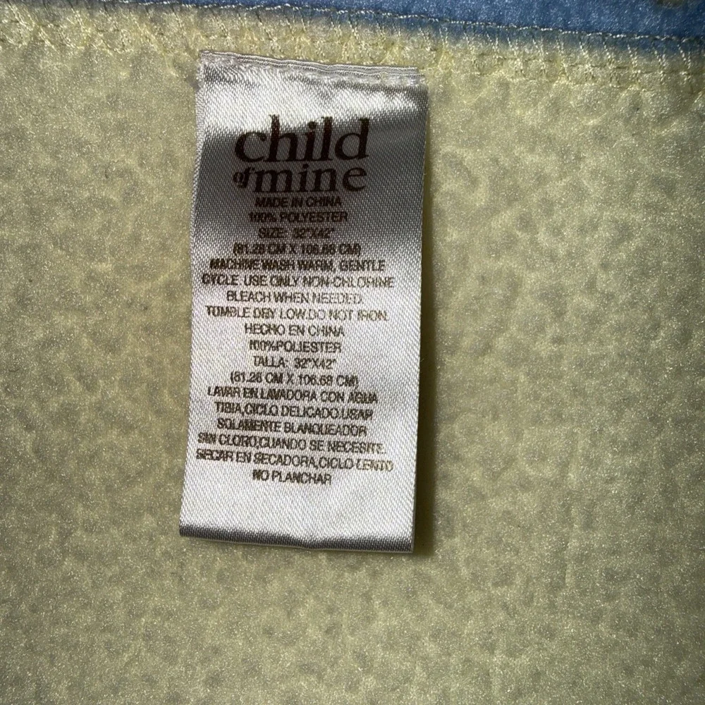 Vtg Child of Mine Carter's Sun Baby Blanket Blue Yellow Triangle Edge